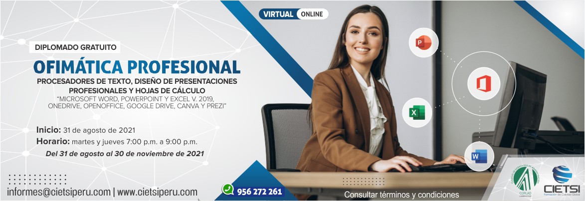 diplomado ofimAtica profesional 2021 2da ediciOn